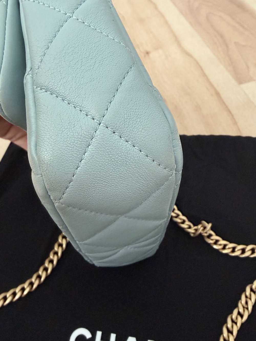 CHANEL Pending CC Square Flap Bag Quilted Lambskin, Blue - Picture 11 of 13
